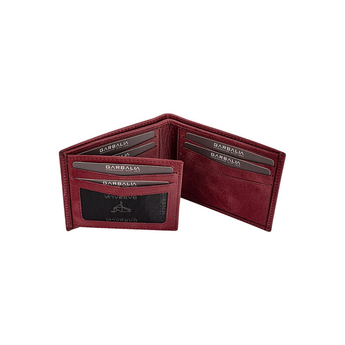 Zoozie Bags Cartera de Piel para Hombre Rojo Clarete